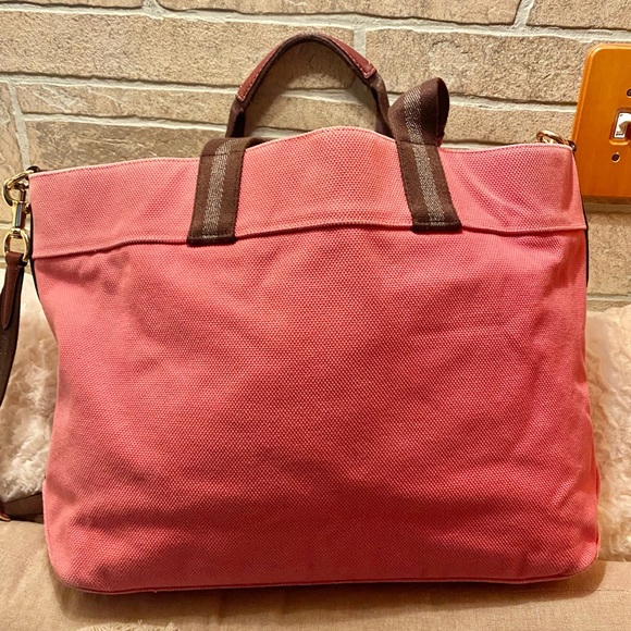 Coach Pink and Brown Leather Tote Bag - Picture 5 of 11